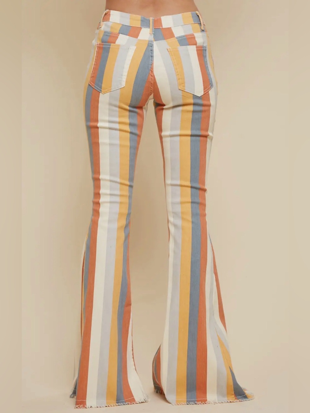 Saints & Hearts NWT Multicolor Striped Western Flare Jeans Size S - Picture 3 of 8